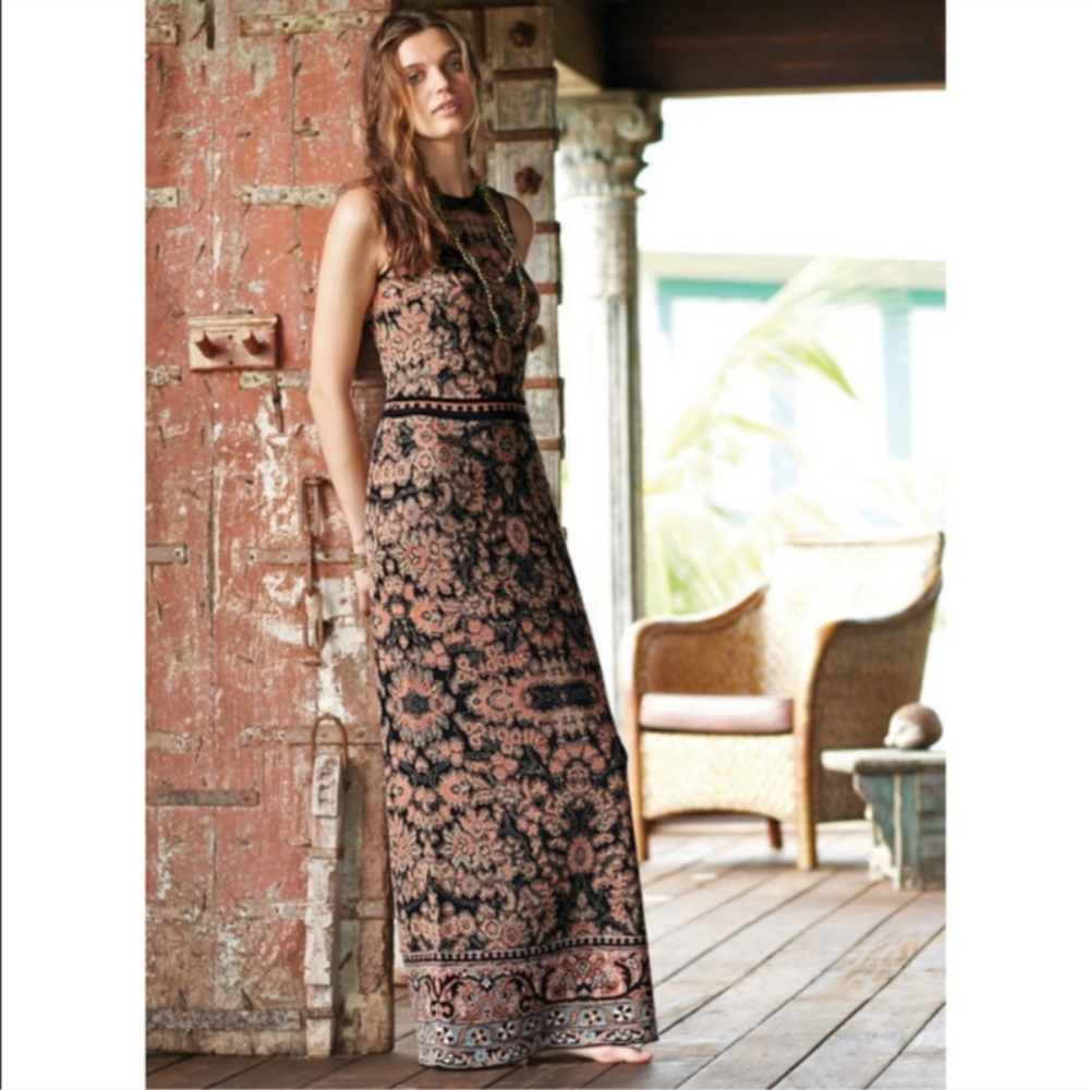 Peruvian Connection Esperanza Paisley Knit Maxi Dress
